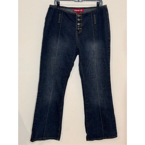 Zana-di Vintage Y2K Low Rise Flare Jeans 16 - Picture 1 of 4
